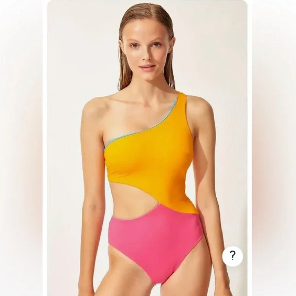 Solid & Striped The Claudia Reversible One-Shoulder Cutout One Piece Swimsuit